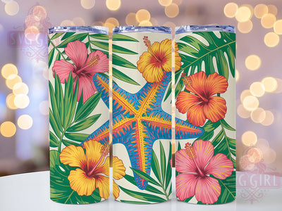 Tie-Dye Starfish 20oz Tumbler, Salty Summer Wrap, Tropical Starfish PNG, 20oz Skinny Tumbler, Vibrant Gradient Sublimation, Summer Beach Art, Colorful Ocean Graphic, Coastal Vibes Design Sublimation SvggirlplusArt 