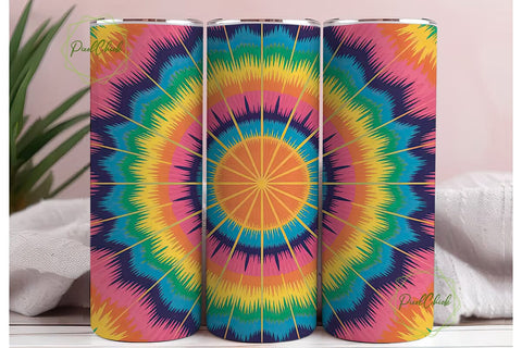 Tie-Dye Sunburst 20oz Tumbler Wrap Sublimation PixelChick 