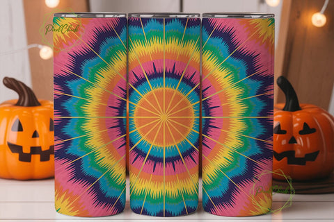 Tie-Dye Sunburst 20oz Tumbler Wrap Sublimation PixelChick 