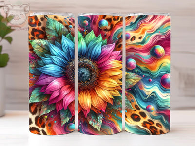 Tie Dye Sunflower 20oz Tumbler Png, Sublimation Design, Leopard Sunflower Tumbler Png, Digital Download PNG Sublimation Lara' s Designs 