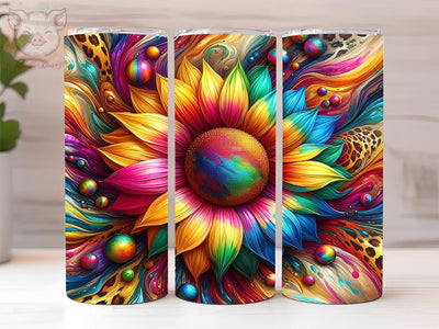 Tie Dye Sunflower 20oz Tumbler Png, Sublimation Design, Leopard Sunflower Tumbler Png, Digital Download PNG Sublimation Lara' s Designs 