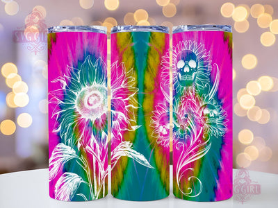 Tie Dye Sunflower 20oz Tumbler Wrap Sublimation Design, Straight Tapered Tumbler Wrap, Rainbow Sunflower Tumbler Png, Instant Digital Download Sublimation SvggirlplusArt 