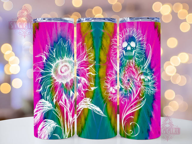 Tie Dye Sunflower 20oz Tumbler Wrap Sublimation Design, Straight Tapered Tumbler Wrap, Rainbow Sunflower Tumbler Png, Instant Digital Download Sublimation SvggirlplusArt 