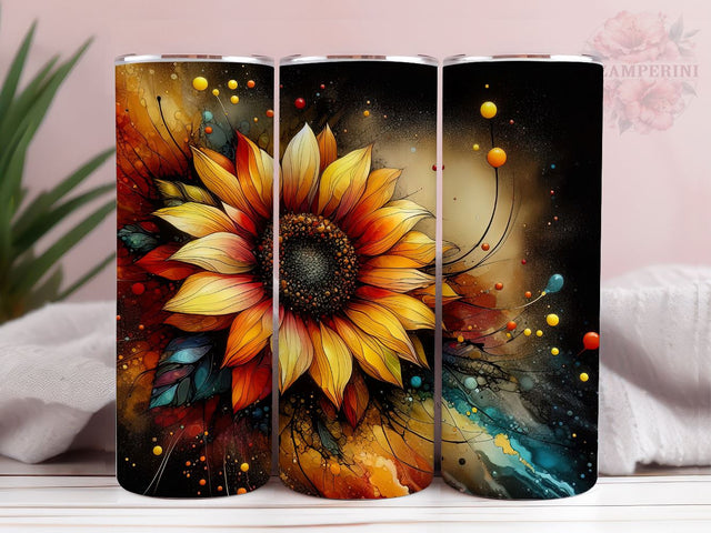 Tie Dye Sunflowers 20oz Tumbler Wrap PNG, Sunflowers Tumbler Png, Straight & Tapered Tumbler Wrap, Instant Digital Download Sublimation Li Zamperini 