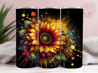 Tie Dye Sunflowers 20oz Tumbler Wrap PNG, Sunflowers Tumbler Png, Straight & Tapered Tumbler Wrap, Instant Digital Download Sublimation Li Zamperini 