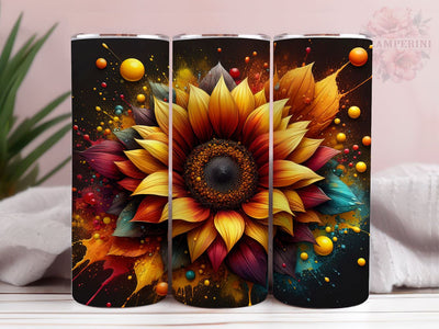 Tie Dye Sunflowers 20oz Tumbler Wrap PNG, Sunflowers Tumbler Png, Straight & Tapered Tumbler Wrap, Instant Digital Download Sublimation Li Zamperini 