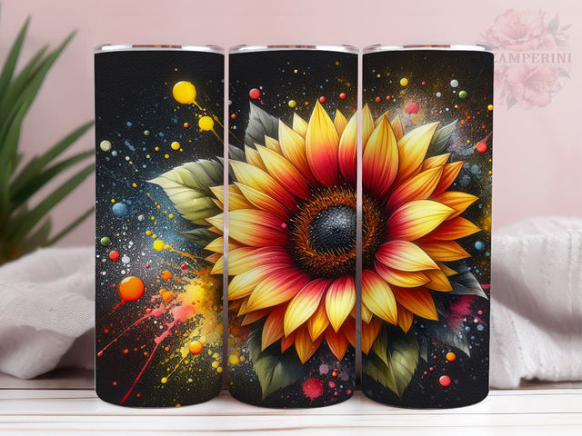 Tie Dye Sunflowers 20oz Tumbler Wrap PNG, Sunflowers Tumbler Png, Straight & Tapered Tumbler Wrap, Instant Digital Download Sublimation Li Zamperini 
