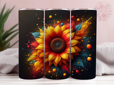 Tie Dye Sunflowers 20oz Tumbler Wrap PNG, Sunflowers Tumbler Png, Straight & Tapered Tumbler Wrap, Instant Digital Download Sublimation Li Zamperini 