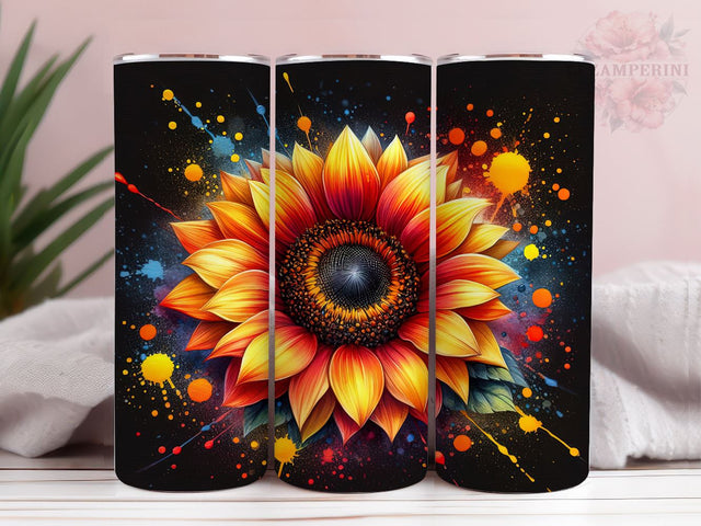 Tie Dye Sunflowers 20oz Tumbler Wrap PNG, Sunflowers Tumbler Png, Straight & Tapered Tumbler Wrap, Instant Digital Download Sublimation Li Zamperini 