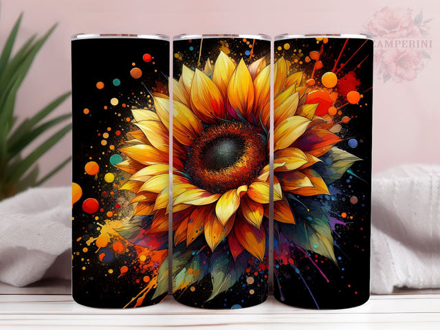 Tie Dye Sunflowers 20oz Tumbler Wrap PNG, Sunflowers Tumbler Png, Straight & Tapered Tumbler Wrap, Instant Digital Download Sublimation Li Zamperini 
