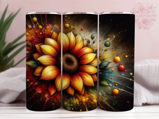 Tie Dye Sunflowers 20oz Tumbler Wrap PNG, Sunflowers Tumbler Png, Straight & Tapered Tumbler Wrap, Instant Digital Download Sublimation Li Zamperini 