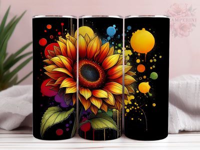 Tie Dye Sunflowers 20oz Tumbler Wrap PNG, Sunflowers Tumbler Png, Straight & Tapered Tumbler Wrap, Instant Digital Download Sublimation Li Zamperini 