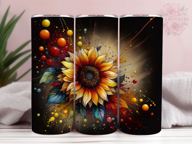 Tie Dye Sunflowers 20oz Tumbler Wrap PNG, Sunflowers Tumbler Png, Straight & Tapered Tumbler Wrap, Instant Digital Download Sublimation Li Zamperini 