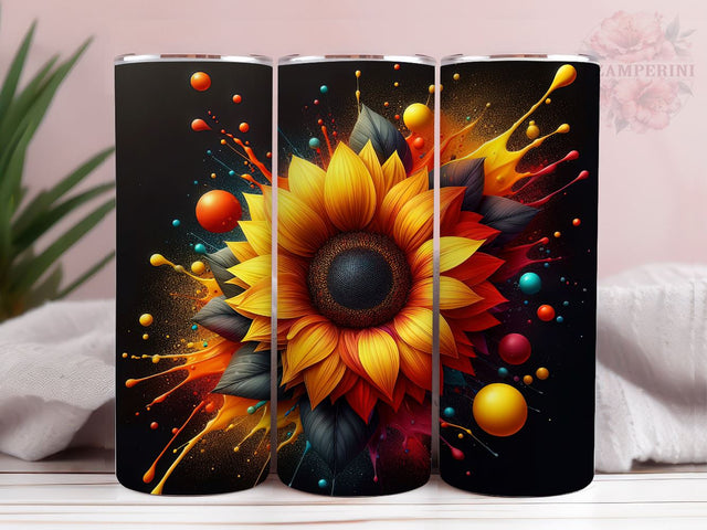 Tie Dye Sunflowers 20oz Tumbler Wrap PNG, Sunflowers Tumbler Png, Straight & Tapered Tumbler Wrap, Instant Digital Download Sublimation Li Zamperini 