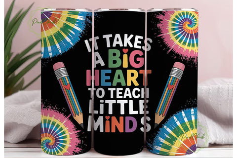 Tie-Dye Teacher 20oz Tumbler Wrap Sublimation PixelChick 