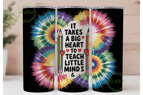Tie-Dye Teacher 20oz Tumbler Wrap Sublimation PixelChick 