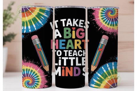 Tie-Dye Teacher 20oz Tumbler Wrap Sublimation PixelChick 