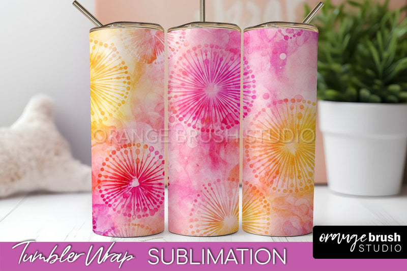 Tie Dye Tumbler Wrap, Rainbow Tumbler Sublimation Background Sublimation OrangeBrushStudio 