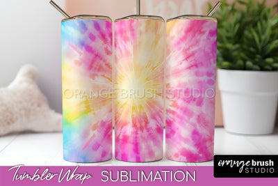 Tie Dye Tumbler Wrap, Rainbow Tumbler Sublimation Background Sublimation OrangeBrushStudio 