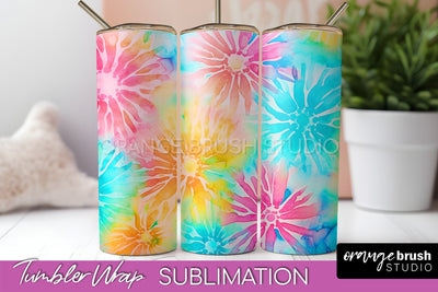Tie Dye Tumbler Wrap, Rainbow Tumbler Sublimation Background Sublimation OrangeBrushStudio 