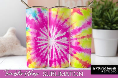 Tie Dye Tumbler Wrap, Rainbow Tumbler Sublimation Background Sublimation OrangeBrushStudio 