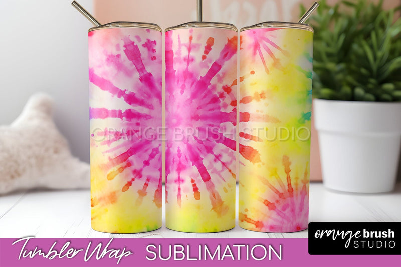 Tie Dye Tumbler Wrap, Rainbow Tumbler Sublimation Background Sublimation OrangeBrushStudio 
