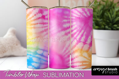 Tie Dye Tumbler Wrap, Rainbow Tumbler Sublimation Background Sublimation OrangeBrushStudio 