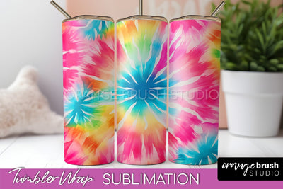 Tie Dye Tumbler Wrap, Rainbow Tumbler Sublimation Background Sublimation OrangeBrushStudio 