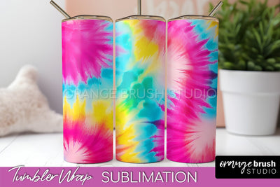 Tie Dye Tumbler Wrap, Rainbow Tumbler Sublimation Background Sublimation OrangeBrushStudio 