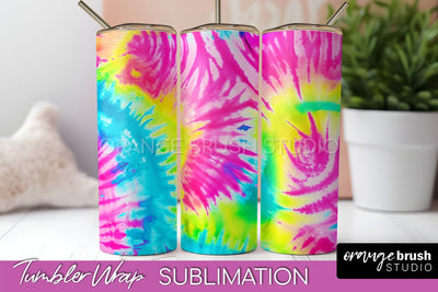 Tie Dye Tumbler Wrap, Rainbow Tumbler Sublimation Background Sublimation OrangeBrushStudio 