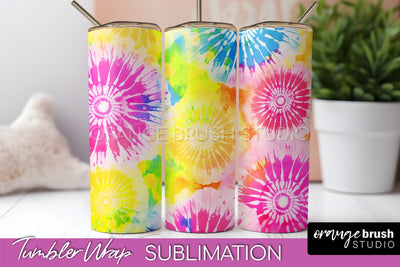 Tie Dye Tumbler Wrap, Rainbow Tumbler Sublimation Background Sublimation OrangeBrushStudio 