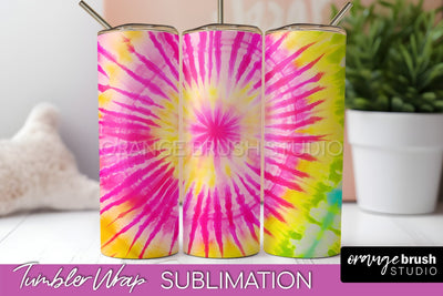Tie Dye Tumbler Wrap, Rainbow Tumbler Sublimation Background Sublimation OrangeBrushStudio 
