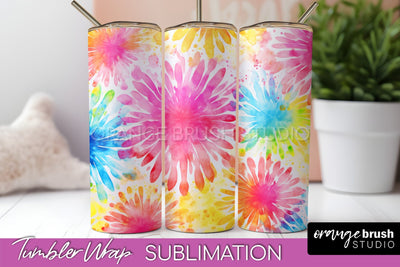 Tie Dye Tumbler Wrap, Rainbow Tumbler Sublimation Background Sublimation OrangeBrushStudio 