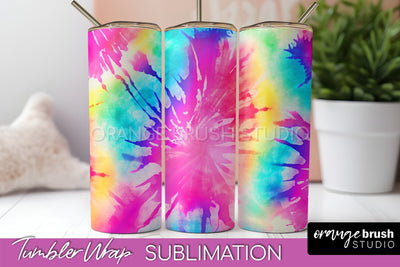 Tie Dye Tumbler Wrap, Rainbow Tumbler Sublimation Background Sublimation OrangeBrushStudio 