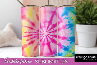 Tie Dye Tumbler Wrap, Rainbow Tumbler Sublimation Background Sublimation OrangeBrushStudio 
