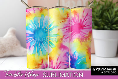 Tie Dye Tumbler Wrap, Rainbow Tumbler Sublimation Background Sublimation OrangeBrushStudio 