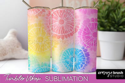 Tie Dye Tumbler Wrap, Rainbow Tumbler Sublimation Background Sublimation OrangeBrushStudio 