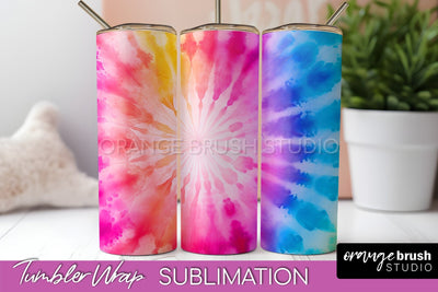 Tie Dye Tumbler Wrap, Rainbow Tumbler Sublimation Background Sublimation OrangeBrushStudio 