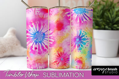 Tie Dye Tumbler Wrap, Rainbow Tumbler Sublimation Background Sublimation OrangeBrushStudio 