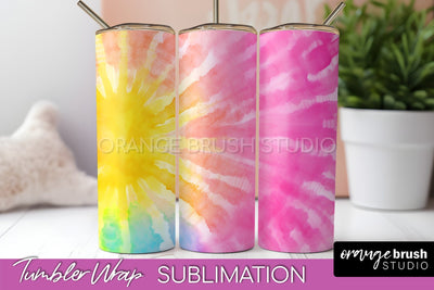 Tie Dye Tumbler Wrap, Rainbow Tumbler Sublimation Background Sublimation OrangeBrushStudio 