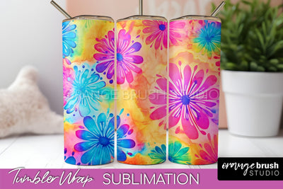 Tie Dye Tumbler Wrap, Rainbow Tumbler Sublimation Background Sublimation OrangeBrushStudio 