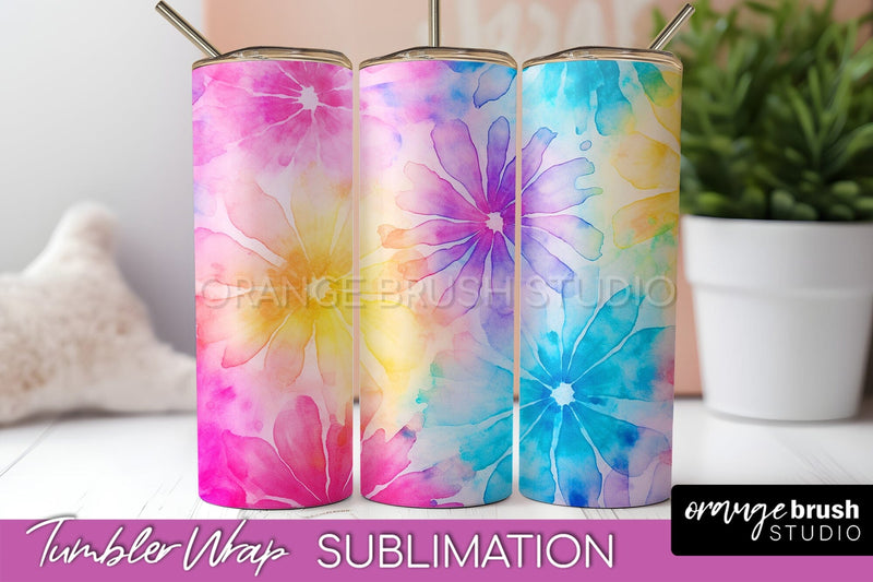 Tie Dye Tumbler Wrap, Rainbow Tumbler Sublimation Background Sublimation OrangeBrushStudio 