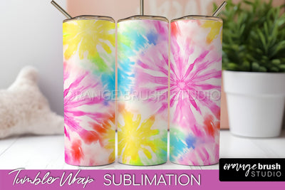 Tie Dye Tumbler Wrap, Rainbow Tumbler Sublimation Background Sublimation OrangeBrushStudio 