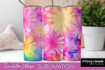 Tie Dye Tumbler Wrap, Rainbow Tumbler Sublimation Background Sublimation OrangeBrushStudio 