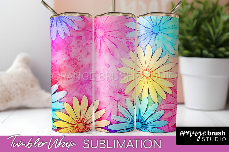 Tie Dye Tumbler Wrap, Rainbow Tumbler Sublimation Background Sublimation OrangeBrushStudio 