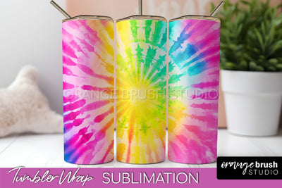 Tie Dye Tumbler Wrap, Rainbow Tumbler Sublimation Background Sublimation OrangeBrushStudio 