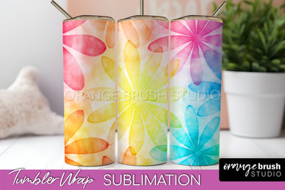 Tie Dye Tumbler Wrap, Rainbow Tumbler Sublimation Background Sublimation OrangeBrushStudio 