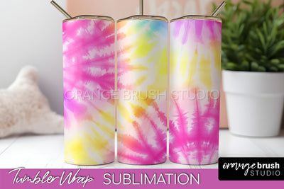 Tie Dye Tumbler Wrap, Rainbow Tumbler Sublimation Background Sublimation OrangeBrushStudio 