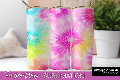 Tie Dye Tumbler Wrap, Rainbow Tumbler Sublimation Background Sublimation OrangeBrushStudio 