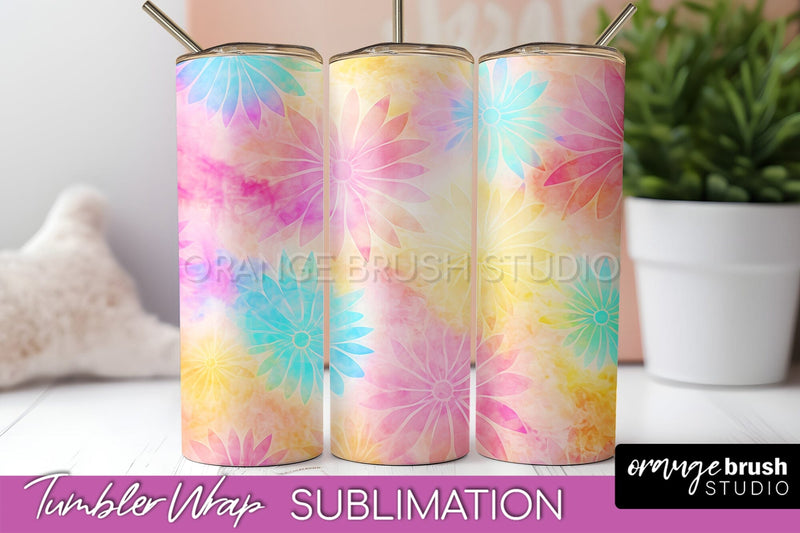 Tie Dye Tumbler Wrap, Rainbow Tumbler Sublimation Background Sublimation OrangeBrushStudio 